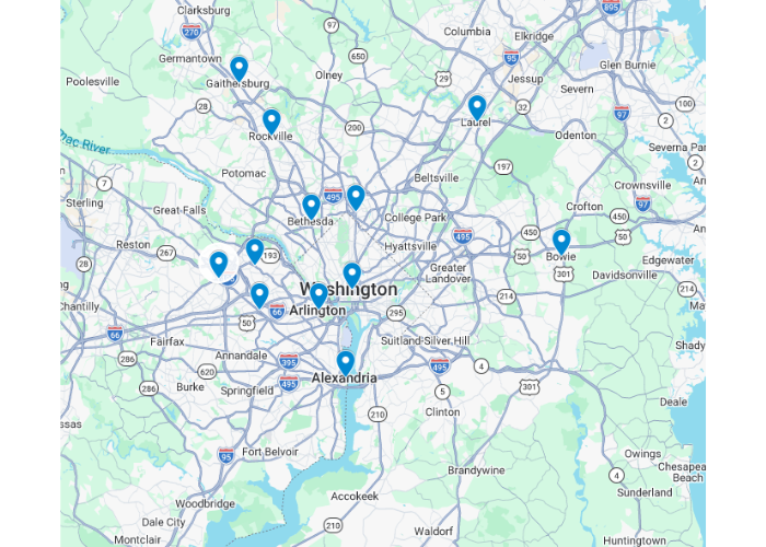 Garage door service area in Silver Spring MD and nearby Maryland communities